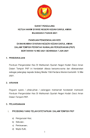 Pekeliling perkhidmatan bilangan 10 tahun 2016 : Jabatan Kehakiman Syariah Negeri Kedah Pekeliling Panduan Pengurusan Kes Di Jabatan Kehakiman Syariah Negeri Kedah Sepanjang Tempoh Pkp