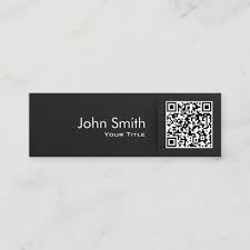 Minimalist Qr Code Elegant Black Mini Business Card Zazzle Com In 2020 Mini Business Card Qr Code Business Card Business Cards