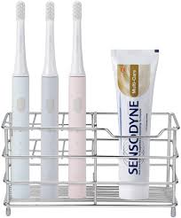 Check spelling or type a new query. Amazon Com Amazer Electric Toothbrush Holder Stainless Steel Toothpaste And Toothbrush Holder With Multi Functional 7 Slots Stand Bathroom Organizer For Toothbrush Toothpaste Facial Cleanser Comb Chrome Kitchen Dining