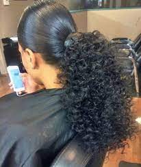 30 Eye Catching Ways To Style Curly And Wavy Ponytails Wavy Ponytail Ponytail Hairstyles Black Ponytail Hairstyles