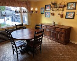 Round Table And Sideboard In 2020 Reclaimed Barn Wood Round Farmhouse Table Farm Table
