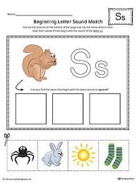 Letter S Beginning Sound Picture Match Worksheet Color Beginning Sounds Worksheets Letter S Activities Jolly Phonics