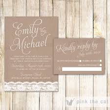 We supply you with everything you need for your invites to weddings, events and other occasions! Lace Rustic Wedding Invitations Rsvp Cards Pink The Cat