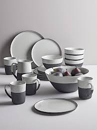 Black And White Dish Set New Monochrome Stoneware Dinnerware Stoneware Dinnerware Ceramic Dinnerware Set Dinnerware Tableware