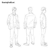 24 Stimulating How To Draw A Man Standing Man standing sideways figure drawing. pixopat com