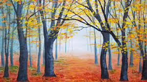 Forest tree paintings, tree paintings, easy tree paintings for beginners, canvas tree painting, beautiful painting ideas. Easy Autumn Forest Landscape Acrylic Painting Live Instruction Youtube