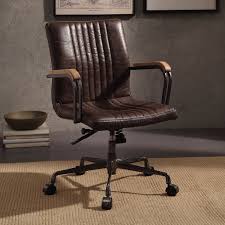 Acme Furniture 92028 Joslin Office Chair Distressed Chocolate Brown Top Grain Leather In 2020 Metal Dining Chairs Chair Most Comfortable Office Chair