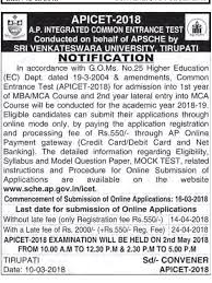 The telangana state integrated common entrance test (ts icet) 2021 is scheduled to take place on august 19 and 20. Ap Icet 2018 Notification Application Form Exam Dates Sche Ap Gov In