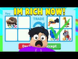 297 Trading Neon Musk Ox In A Rich Adopt Me Server The Richest Trade Youtube Best Trade Trading Adoption