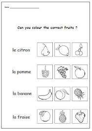 French For Kids Fruits Words Language Worksheet Kids Etsy French Worksheets Learning French For Kids French Flashcards