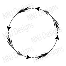 Circle Arrow Wreath Svg Round Monogram Frame Silhouette Cricut Etsy In 2020 Circle Arrow Round Monogram Frame Monogram Frame