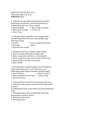 Latihan Soal Pilihan Ganda Ak Biaya P1 P6 Copy Docx