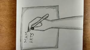 The overhand grip is a popular way to hold a pencil for sketching. Very Easy To Draw Hand Holding A Pen Hand Holding Pen Drawing Step By Step For Beginners Mam Arts Youtube