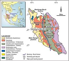 Map of peninsular malaysia & borneo. Geology Geochemistry And Metallogenesis Of The Selinsing Gold Deposit Central Malaysia Sciencedirect