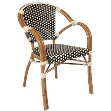 Aluminum Patio Arm Chair In Walnut Finish With Brown White Faux Wicker In 2020 Outdoor Wicker Chairs Aluminum Patio Wicker Armchair