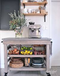 Perfect corner for a small coffee station in a kitchen. Coffee Station And Storage Ideas For Small Kitchens Kitchen Cart Decor Small Kitchen Kitchen Design Small
