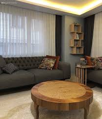 Living Room Coffee Table Round Coffee Table Carpet Suspended Ceiling Gray Style Wohnzimmer Einrichten Couchtisch Rund Wohnzimmer Streichen Ideen