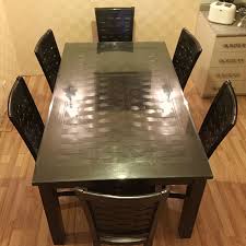 Daun meja dari papan non magnetik, papan berlapis magnet dan kaca. Meja Makan 160 Panjang 100 Lebar Atas Meja Gelas Perabotan Rumah Di Carousell