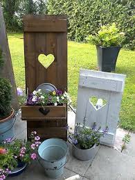 Decoration Bangkirai Staircase External Shutter Country Massive Terrace Garden Window Shabby Wooden Raised Garten Deko Gartendekor Fensterkasten