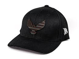 Midnight Eagle Flex Fit Flex Fit Hats Usa Leather Leather Patches