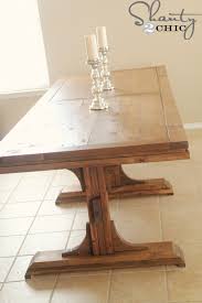 You want your base to be sturdier and heavier than your top. Triple Pedestal Farmhouse Table Ana White