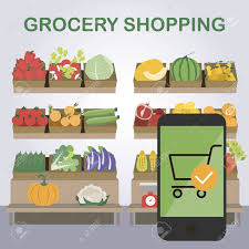 Save big on every order. Online Shopping At A Grocery Store Delivery Of Fruits And Vegetables Royalty Free Cliparts Vectors And Stock Illustration Image 145468799