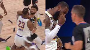 Jamal Murray Gets A Flagrant 1 Foul For His Elbow Shot At Lebron James Jaw Youtube