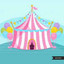 Circus Clipart Pastel Big Top Carnival Graphics Amusement Park Elephant Circus Act Monkey Magic Show Birthday Party Tent Design Clip Art Digital Sticker Digital Stamps