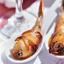 Bacon Wrapped Shrimp With Basil Garlic Stuffing Recipe Recipe Favorite Shrimp Recipes Stuffing Recipes Bacon Wrapped Shrimp