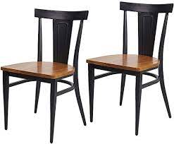 Luckyermore Dining Room Side Chair Set Of 2 Wood Heavy Duty Kitchen Chairs With Metal Legs For Com Side Chairs Dining Side Chair Dining Room Wood Kitchen Chair