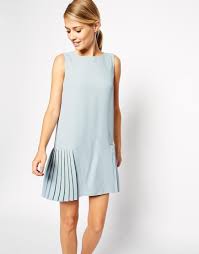 Asos Asos Shift Dress With Drop Waist And Pleated Skirt At Asos Asos Shift Dress Dropwaist Dress Pleated Dress