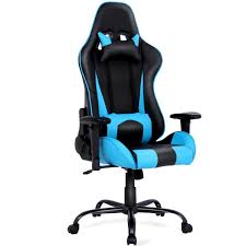 Costway Gaming Chair Racing High Back Office Chair W Lumbar Support And Headrest Blue Gaming Chair High Back Office Chair Blue Velvet Dining Chairs