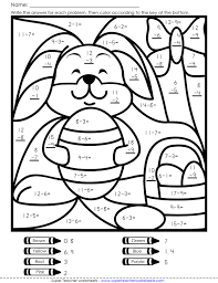 Colouring In Maths Game Easter Math Easter Worksheets Easter Math Worksheets