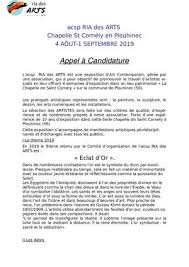 L'espace socioculturel «les granges» accueille des expositions temporaires d'une durée de trois semaines réservées aux artistes amateurs locaux. Calameo Appel A Candidature Chapelle St Cornely