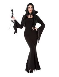 Edle Gothic-Dame Kostüm für Halloween schwarz , günstige Faschings Kostüme  bei Karneval Megastore