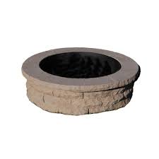 Stack stones, adding construction adhesive between layers. Nantucket Pavers Ledgestone 47 In X 14 In Concrete Fire Pit Ring Kit Brown 72003 The Home Depot