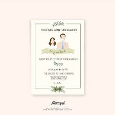 This Is Custom Illustration Wedding Invitation Card In A Digital Printable Format With Custom Portrait Couple Upper Body Illustration This Pernikahan Undangan