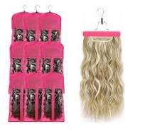 10 count Hair Extensions Hanger Bags with Wooden Hanger Dust - TikTok Shop