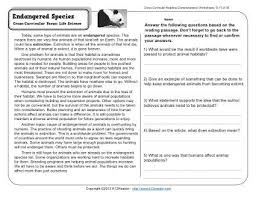 Little worksheets printable worksheets for preschool through grade 5. Endangered Species 4th Grade Reading Comprehension Worksheet