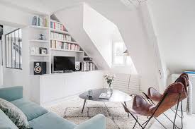 Are you looking for affordable patio furniture? White Attic Apartment With Blue Sofa In Paris Photos Ideas Design