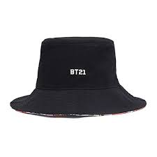 Bt21 Bucket Hat Friends Black Mens Bucket Hats Friends Merchandise