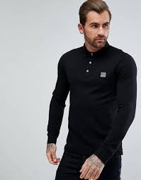 They don't have elasticated cuffs either which means the fit on the sleeves isn't as good as it could. Hugo Boss By Paulyn Slim Fit Long Sleeve Polo Shirt In Black Black Modesens