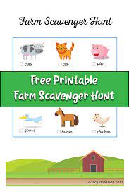 Free Printable Farm Scavenger Hunt For Kids Farm Activities Preschool Scavenger Hunt For Kids Farm Activities