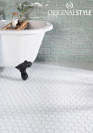 How to lay a beautiful hexagon tile bathroom floor. Large White Hexagon Tile Bathroom Trendecors
