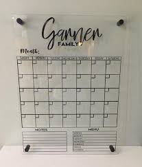 Clear Acrylic Calendar Dry Erase Personalized Wall Mount 2 0 Etsy In 2020 Personalized Wall Clear Acrylic Diy Calendar