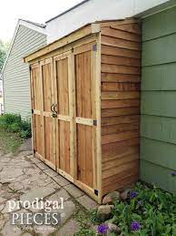 Diy Bike Garden Shed Tutorial From Cedar Wood Prodigal Pieces Bike Shed Outdoor Sheds Outdoor Storage Sheds
