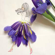 Illustration By Meredith Wing Instagram Moomooi Flower Petal Art Flower Dress Art Flower Fashion