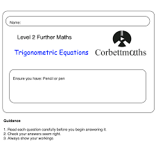 Solutions for systems of equations. Fm Solving Trigonometric Equations Questions Corbettmaths