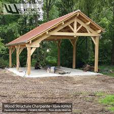 Abris 2 Pans Asymetrique Charpente Bois Tracy Pinxhouse Backyard Pavilion Pergola Building A Shed