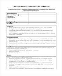Investigation Report Template Disciplinary Hearing 9 Templates Example Templates Example Report Template Templates Investigations